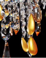 Хрустальная подвесная люстра Lumina Deco Aldonea LDP 7051-4A GD