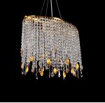 Хрустальная подвесная люстра Lumina Deco Aldonea LDP 7051-4A GD