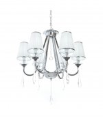 Хрустальная подвесная люстра Lumina Deco Milesia LDP 8926-6 WT+CHR