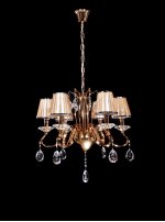 Хрустальная подвесная люстра Lumina Deco Finezzia LDP 9267-6 GD