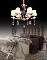 Хрустальная подвесная люстра Lumina Deco Dominni LDP 9268-6 GD