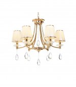 Хрустальная подвесная люстра Lumina Deco Dominni LDP 9268-6 GD