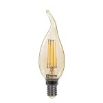 Лампа светодиодная LED-СВЕЧА НА ВЕТРУ-deco 5Вт 230В Е14 3000К 450Лм золотистая IN HOME