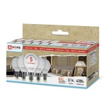 Лампа светодиодная LED-ШАР-ECO 5Вт 230В Е14 4000К 375Лм (5шт в упаковке) IN HOME