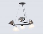 Подвесная люстра Ambrella LH15003/6 BK/FR/SM черный/белый матовый/дымчатый G9*6 max 40W D630*1150