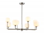 Люстра на штанге с мрамором Ambrella LH53003/8 SN/FR сатин никель/белый матовый G9*8 max 40W D830*680