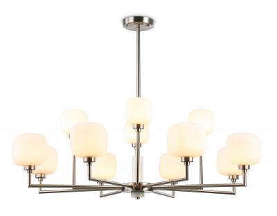 Люстра на штанге с мрамором Ambrella LH53005/12 SN/FR сатин никель/белый матовый G9*12 max 40W D910*680
