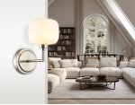 Настенный светильник Ambrella LH53007 SN/FR сатин никель/белый матовый G9 max 40W 195*120*230