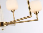 Люстра на штанге с мрамором Ambrella LH53015/6 BS/FR латунь/белый матовый G9*6 max 40W D690*680