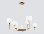 Люстра на штанге с мрамором Ambrella LH53015/6 BS/FR латунь/белый матовый G9*6 max 40W D690*680