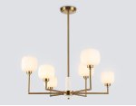 Люстра на штанге с мрамором Ambrella LH53015/6 BS/FR латунь/белый матовый G9*6 max 40W D690*680