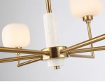 Люстра на штанге с мрамором Ambrella LH53015/6 BS/FR латунь/белый матовый G9*6 max 40W D690*680