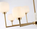 Люстра на штанге с мрамором Ambrella LH53017/8 BS/FR латунь/белый матовый G9*8 max 40W D830*680