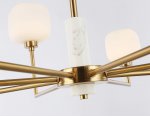 Люстра на штанге с мрамором Ambrella LH53017/8 BS/FR латунь/белый матовый G9*8 max 40W D830*680