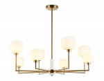Люстра на штанге с мрамором Ambrella LH53017/8 BS/FR латунь/белый матовый G9*8 max 40W D830*680