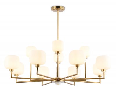 Люстра на штанге с мрамором Ambrella LH53019/12 BS/FR латунь/белый матовый G9*12 max 40W D910*680