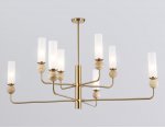 Люстра на штанге с мрамором Ambrella LH53252/8 BS/FR латунь/белый матовый E14*8 max 40W D1260*1445