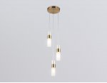 Подвесной светильник Ambrella LH55112/3 BS/FR/TI латунь/белый матовый/янтарь E14*3 max 40W D220*1200