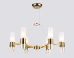 Подвесные люстры Ambrella LH55114/6 BS/FR/TI латунь/белый матовый/янтарь E14*6 max 40W D650*1080
