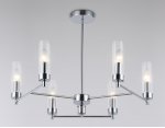 Люстра со стеклянными плафонами на штанге Ambrella LH55151/6 CH/CL хром/прозрачный E14/6 max 40W D675*520