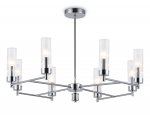 Люстра со стеклянными плафонами на штанге Ambrella LH55152/8 CH/CL хром/прозрачный E14/8 max 40W D765*520