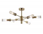 Люстра со стеклянными плафонами на штанге Ambrella LH55161/6 BS/CL латунь/прозрачный E14/6 max 40W D830*330