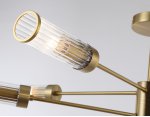 Люстра со стеклянными плафонами на штанге Ambrella LH55162/8 BS/CL латунь/прозрачный E14/8 max 40W D930*330