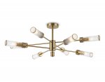 Люстра со стеклянными плафонами на штанге Ambrella LH55162/8 BS/CL латунь/прозрачный E14/8 max 40W D930*330