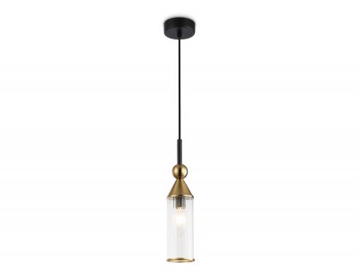 Подвесной светильник Ambrella LH55251 BK/BS/CL черный/латунь/прозрачный E14 max 40W D65*1500 Подвесной светильник Ambrella LH55251 BK/BS/CL черный/латунь/прозрачный E14 max 40W D65*1500