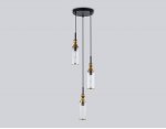 Подвесной светильник Ambrella LH55252/3 BK/BS/CL черный/латунь/прозрачный E14*3 max 40W D230*1200