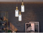 Подвесной светильник Ambrella LH55252/3 BK/BS/CL черный/латунь/прозрачный E14*3 max 40W D230*1200