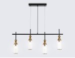 Подвесной светильник Ambrella LH55254/4 BK/BS/CL черный/латунь/прозрачный E14*4 max 40W 845*65*1150