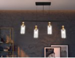 Подвесной светильник Ambrella LH55254/4 BK/BS/CL черный/латунь/прозрачный E14*4 max 40W 845*65*1150