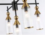 Люстра на штанге Ambrella LH55256/5 BK/BS/CL черный/латунь/прозрачный E14*5 max 40W D520*520