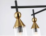 Люстра на штанге Ambrella LH55256/5 BK/BS/CL черный/латунь/прозрачный E14*5 max 40W D520*520