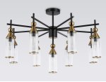 Люстра на штанге Ambrella LH55258/9 BK/BS/CL черный/латунь/прозрачный E14*9 max 40W D770*530