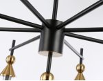 Люстра на штанге Ambrella LH55258/9 BK/BS/CL черный/латунь/прозрачный E14*9 max 40W D770*530