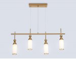 Подвесной светильник Ambrella LH55274/4 BS/FR латунь/белый матовый E14*4 max 40W 845*65*1150