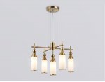 Подвесная люстра Ambrella LH55276/5 BS/FR латунь/белый матовый E14*5 max 40W D520*1390