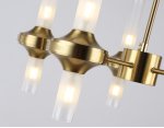 Люстра со стеклянными плафонами на штанге Ambrella LH55358/10 BS/CL латунь/прозрачный G9/10 max 30W D550*690
