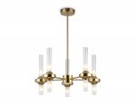 Люстра со стеклянными плафонами на штанге Ambrella LH55358/10 BS/CL латунь/прозрачный G9/10 max 30W D550*690