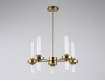 Люстра со стеклянными плафонами на штанге Ambrella LH55358/10 BS/CL латунь/прозрачный G9/10 max 30W D550*690