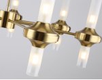 Люстра со стеклянными плафонами на штанге Ambrella LH55360/14 BS/CL латунь/прозрачный G9/14 max 30W D750*690