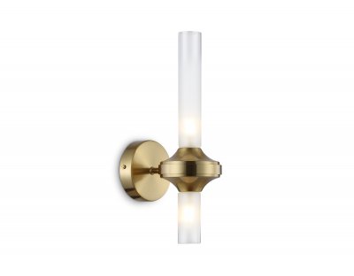 Настенный светильник Ambrella LH55362/2 BS/CL латунь/прозрачный G9/2 max 30W 150*100*320 Настенный светильник Ambrella LH55362/2 BS/CL латунь/прозрачный G9/2 max 30W 150*100*320