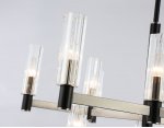 Люстра на штанге Ambrella LH55505/12 SN/BK/CL сатин никель/черный/прозрачный E14*12 max 40W D860*905