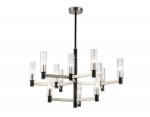 Люстра на штанге Ambrella LH55505/12 SN/BK/CL сатин никель/черный/прозрачный E14*12 max 40W D860*905