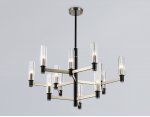 Люстра на штанге Ambrella LH55505/12 SN/BK/CL сатин никель/черный/прозрачный E14*12 max 40W D860*905