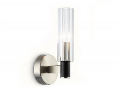 Настенный светильник Ambrella LH55507 SN/BK/CL сатин никель/черный/прозрачный E14 max 40W 120*100*250