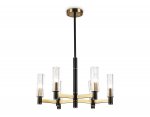 Люстра на штанге Ambrella LH55511/6 BK/BS/CL черный/латунь/прозрачный E14*6 max 40W D570*760