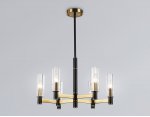 Люстра на штанге Ambrella LH55511/6 BK/BS/CL черный/латунь/прозрачный E14*6 max 40W D570*760